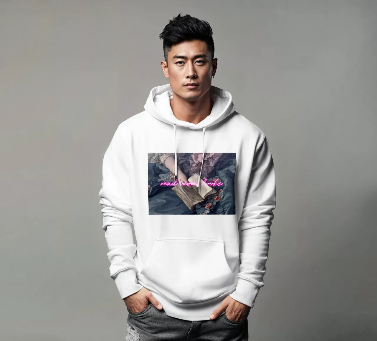 Read More Books Neon Art sudadera con capucha de GraceDigitalArtCo