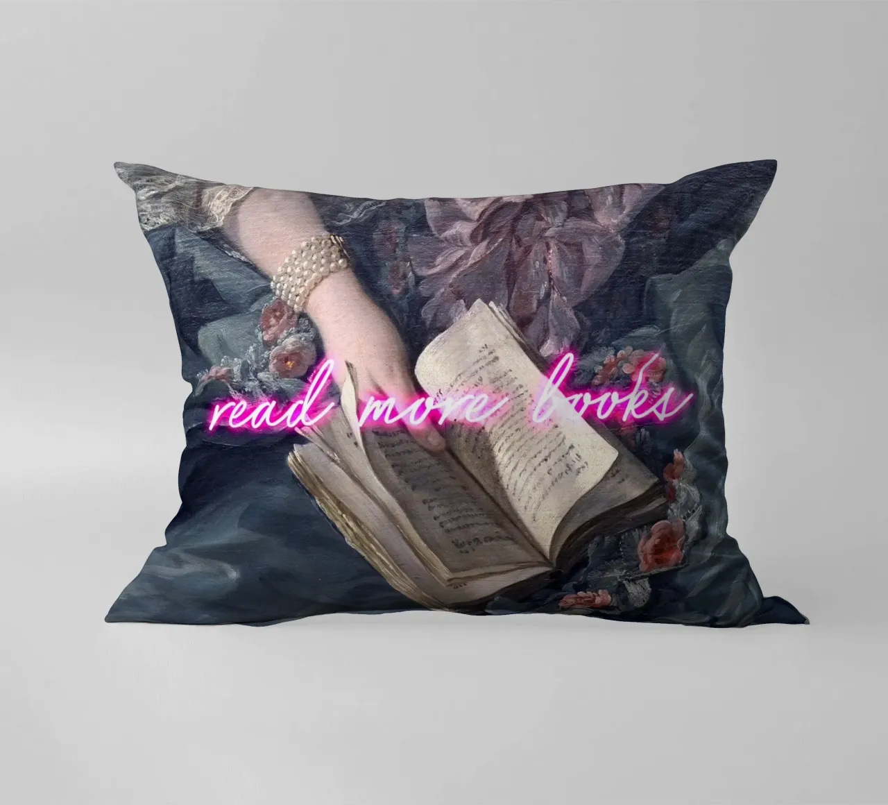 Read More Books Neon Art cuscino da GraceDigitalArtCo