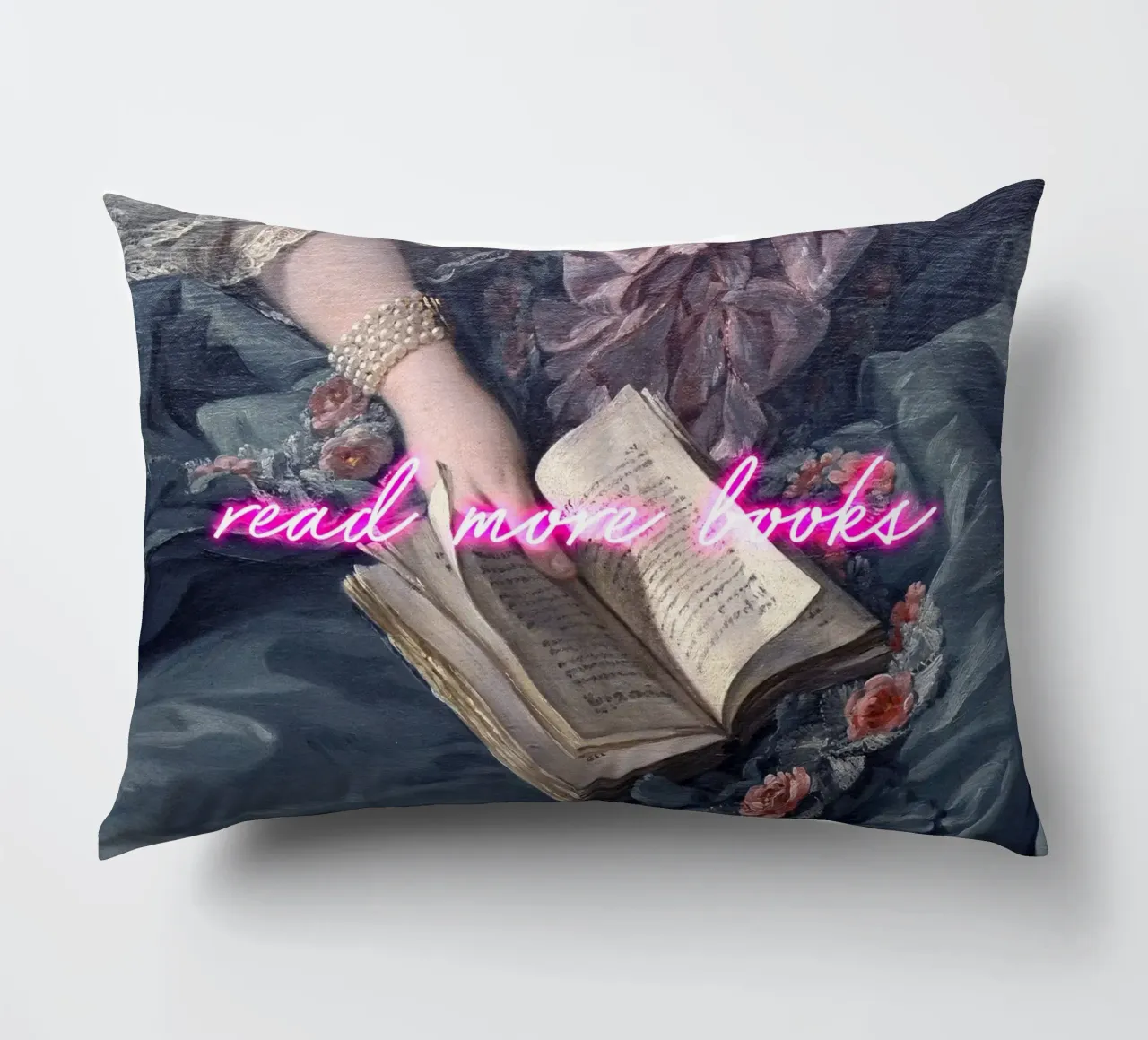 Read More Books Neon Art cuscino da GraceDigitalArtCo