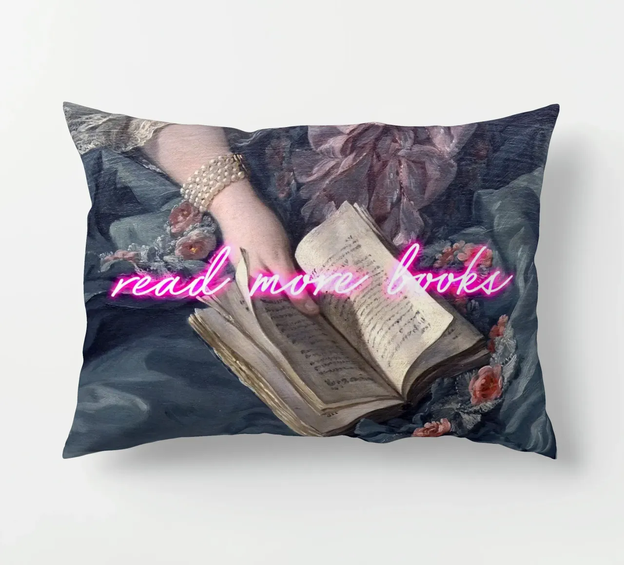 Read More Books Neon Art cuscino da GraceDigitalArtCo