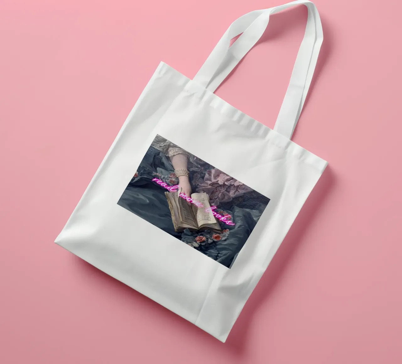 Read More Books Neon Art borsa in juta da GraceDigitalArtCo