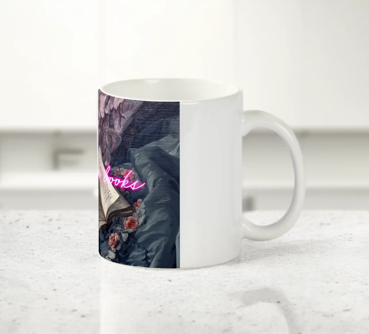Read More Books Neon Art tazza in ceramica da GraceDigitalArtCo