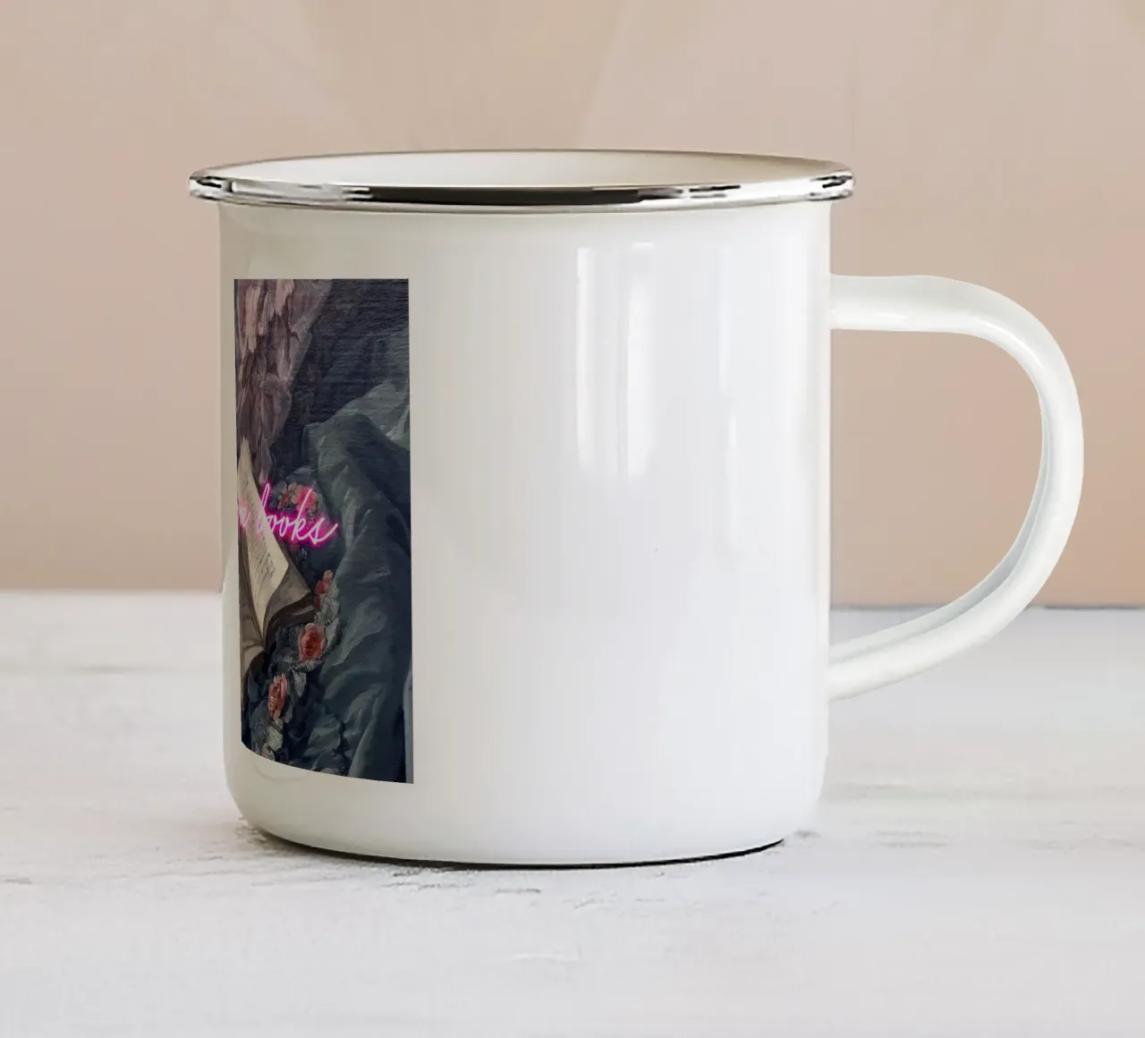 Read More Books Neon Art tazza in smalto da GraceDigitalArtCo