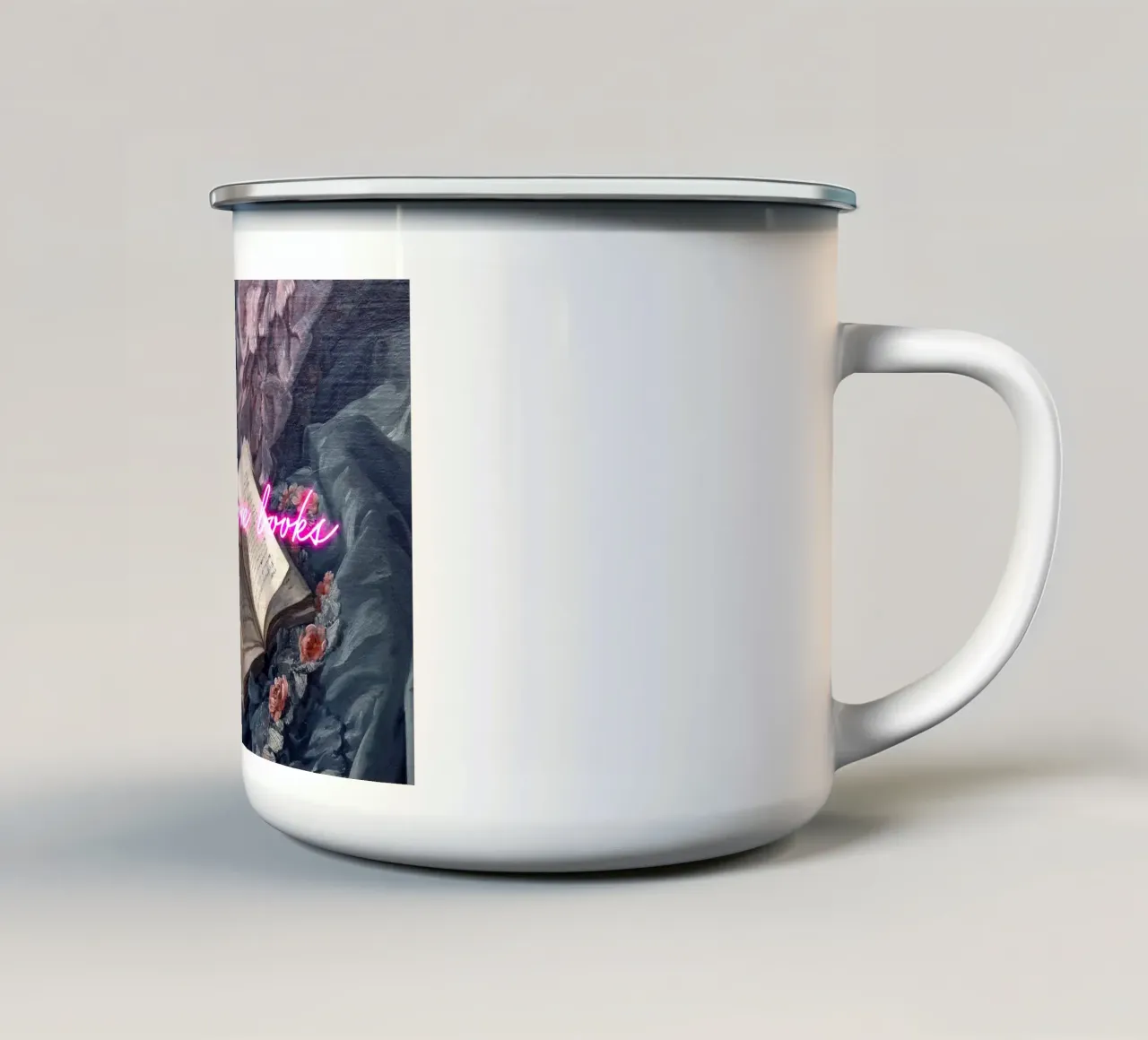 Read More Books Neon Art tazza in smalto da GraceDigitalArtCo