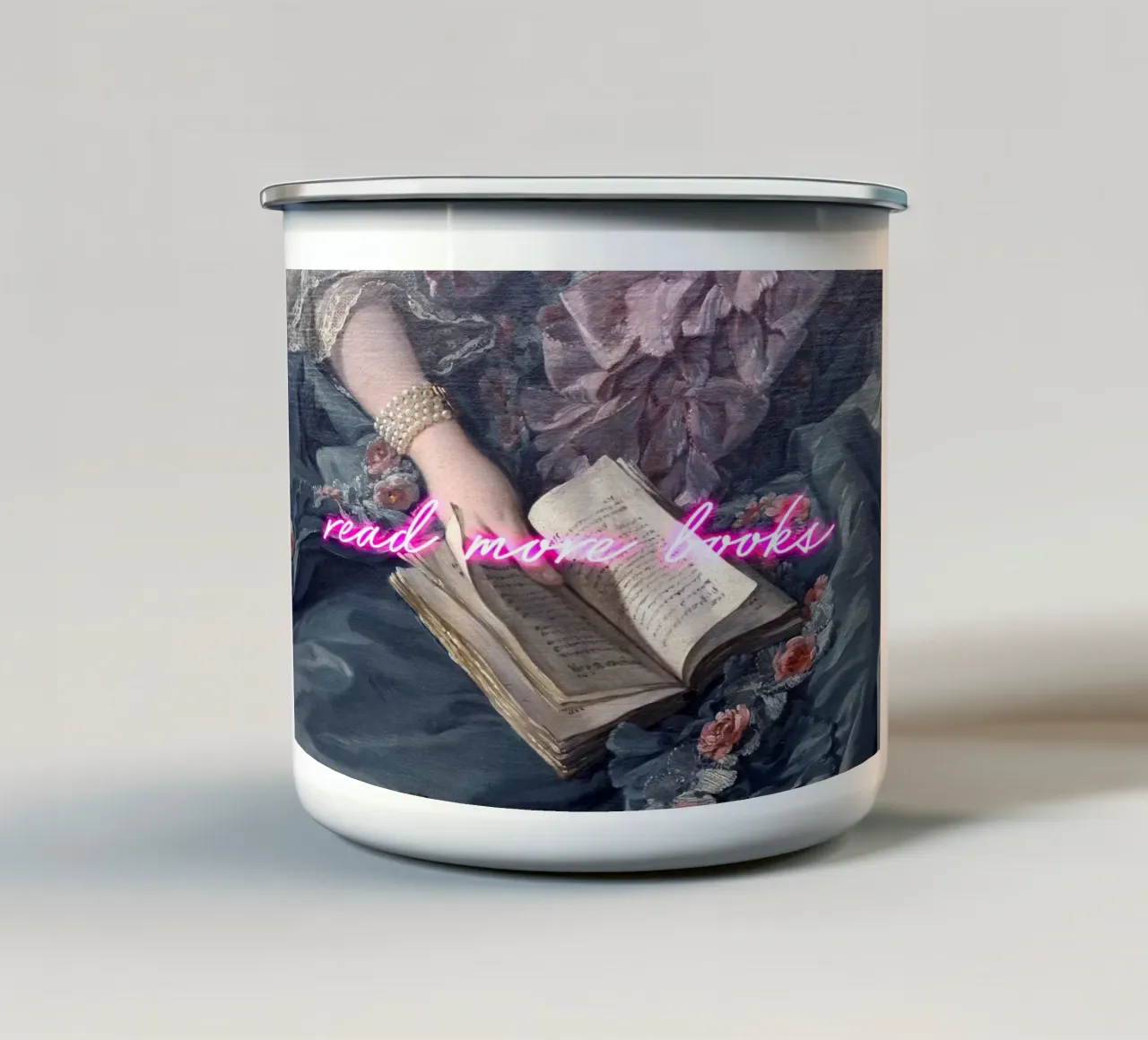 Read More Books Neon Art tazza in smalto da GraceDigitalArtCo