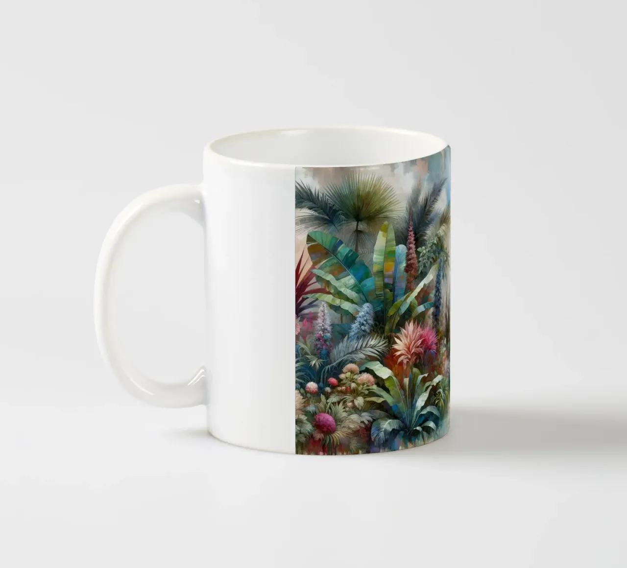Un lussureggiante eden tropicale tazza in ceramica da Chromatic Fusion Studio