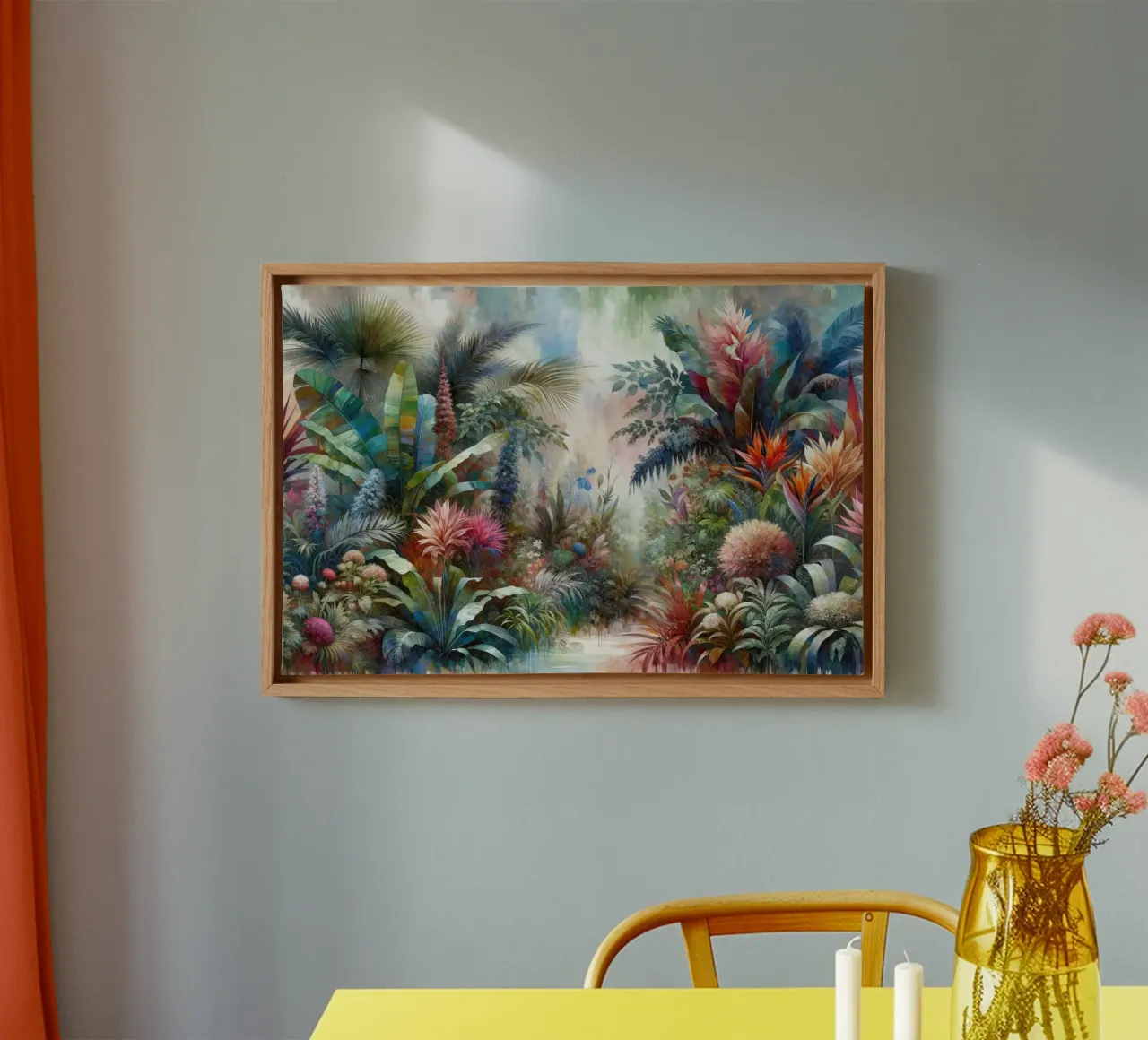 Weelderig tropisch paradijs canvas met Baklijst van Chromatic Fusion Studio