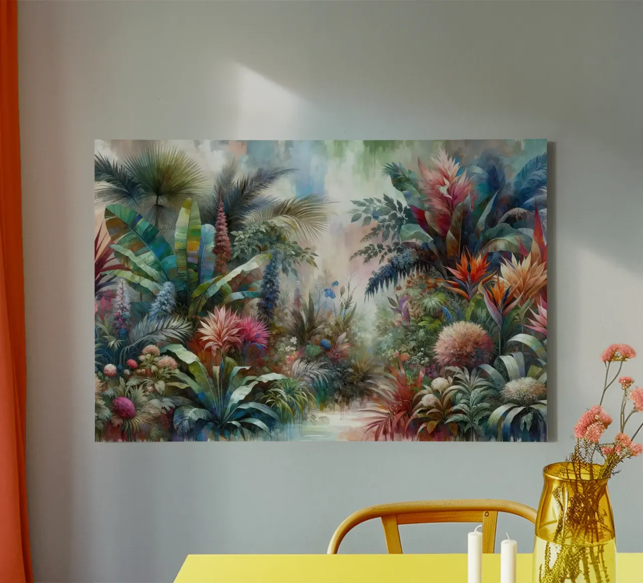 Weelderig tropisch paradijs canvas met Baklijst van Chromatic Fusion Studio