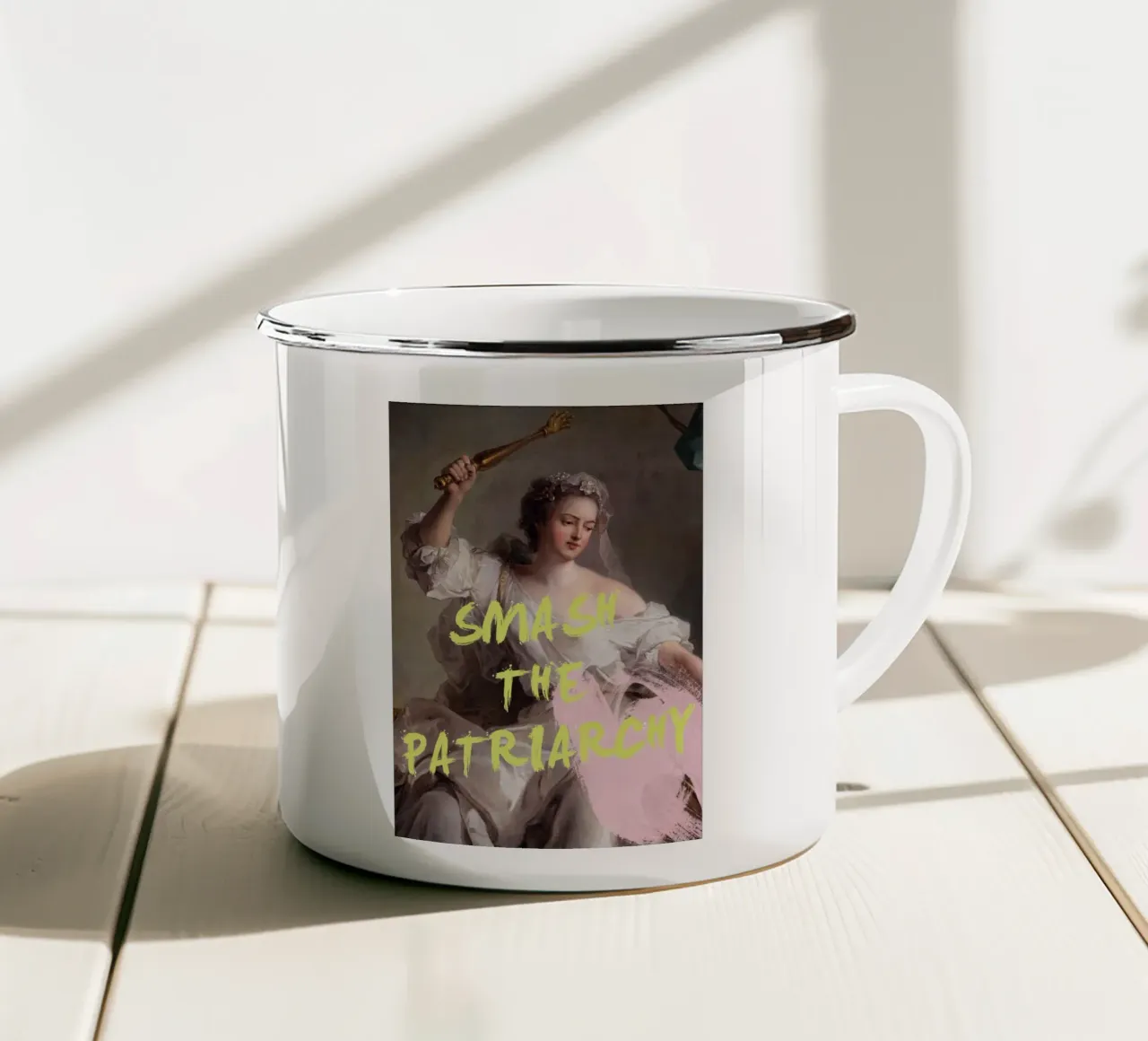 Feminist Altered Art tazza in smalto da GraceDigitalArtCo