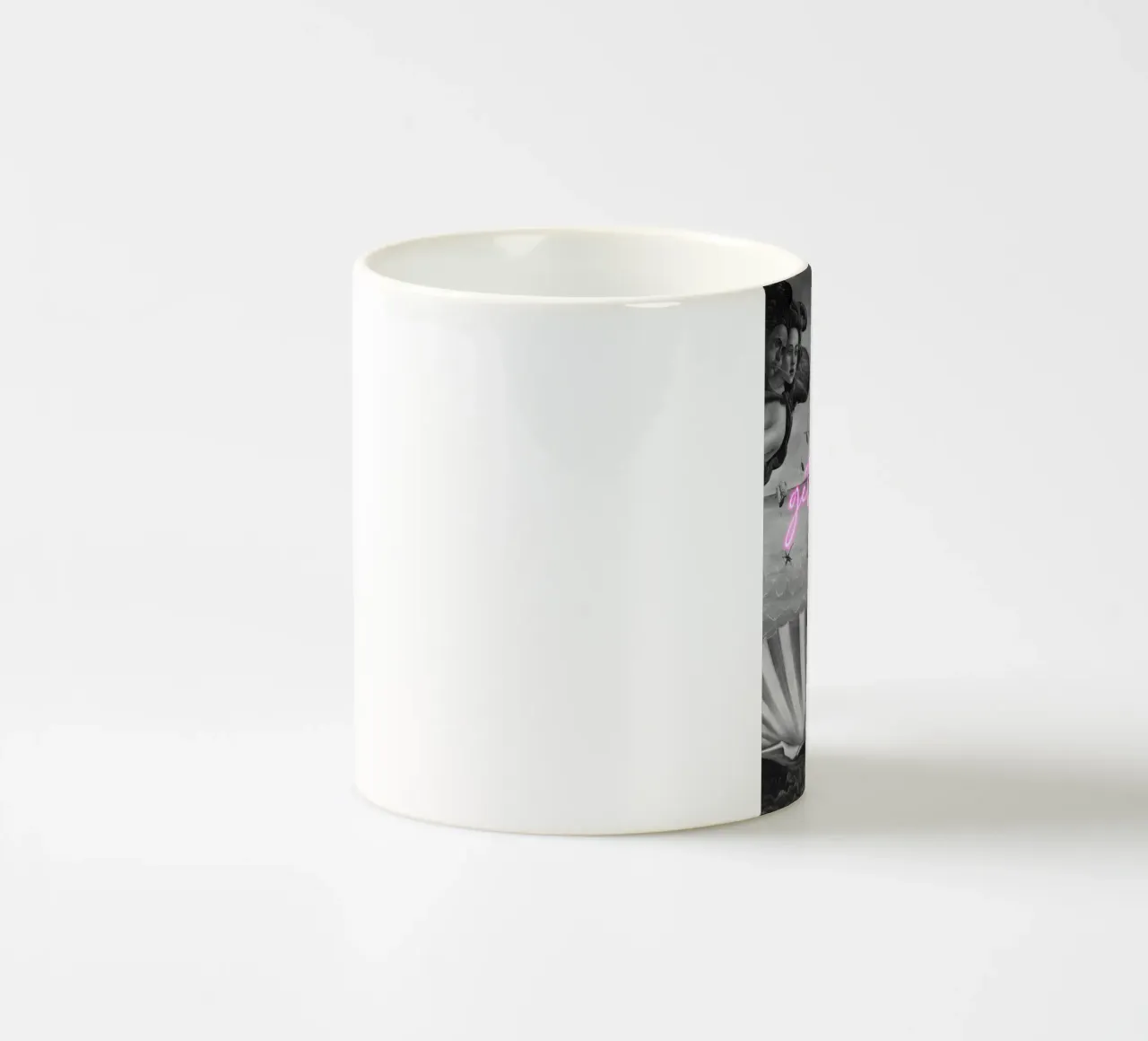 Venus Get Naked Black and White with Neon Pink Font tazza in ceramica da GraceDigitalArtCo