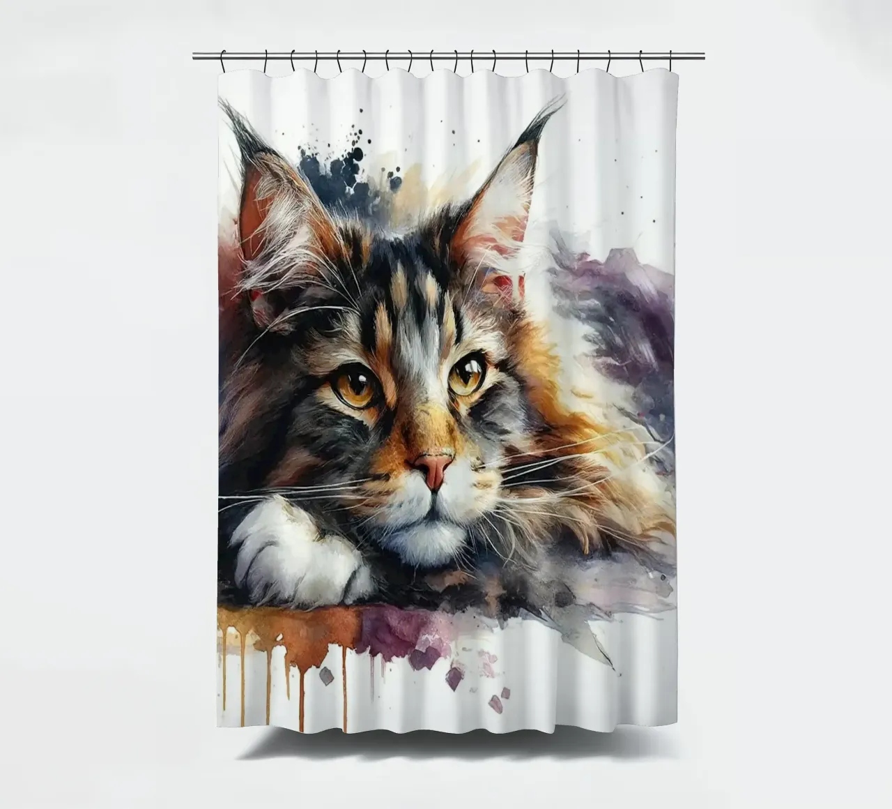 Miscele Maine Coon in Repose tenda da doccia da Chromatic Fusion Studio
