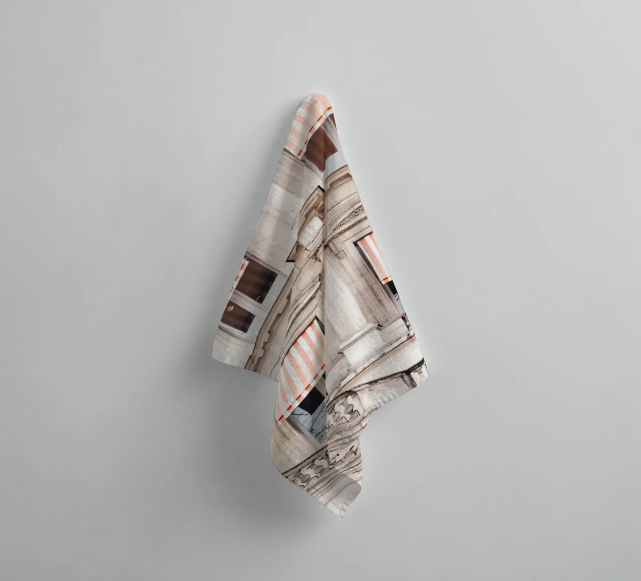 Paris Building with White and Orange Striped Awning asciugamano da bagno da GraceDigitalArtCo