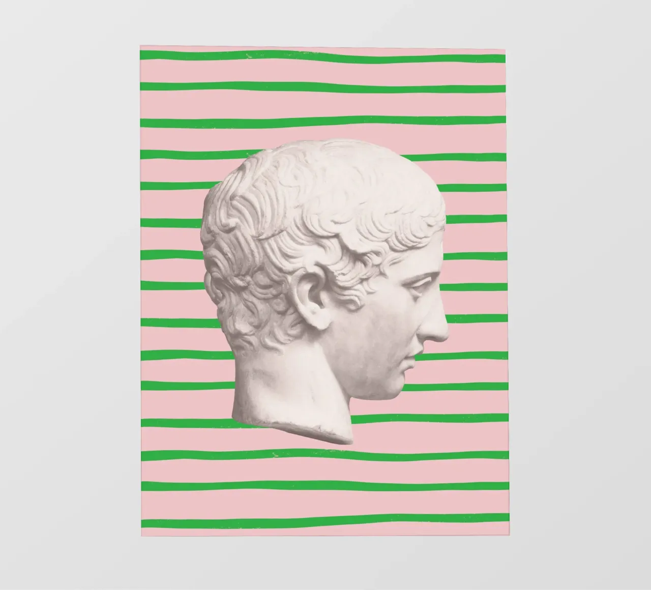 Emperor on pink and green stripes pellicola backlit da GraceDigitalArtCo