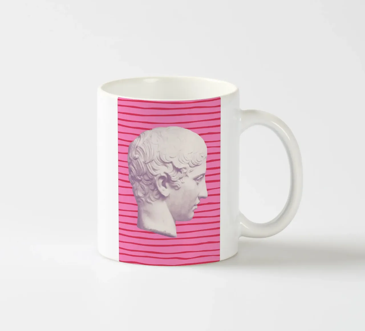 Emperor on pink and red stripes tazza in ceramica da GraceDigitalArtCo