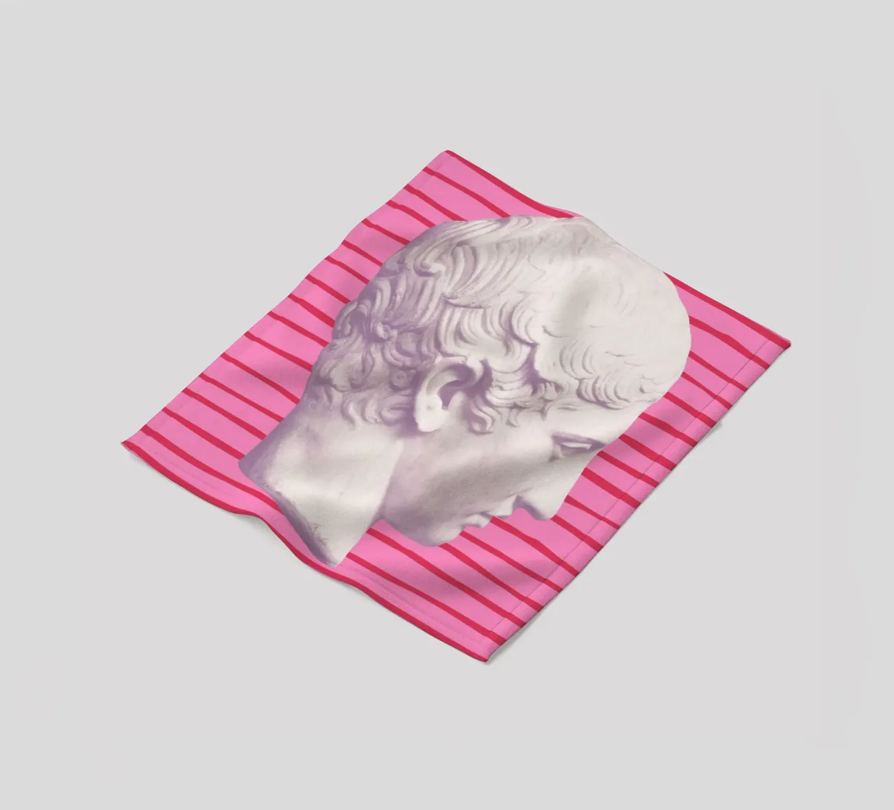 Emperor on pink and red stripes coperta in pile da GraceDigitalArtCo