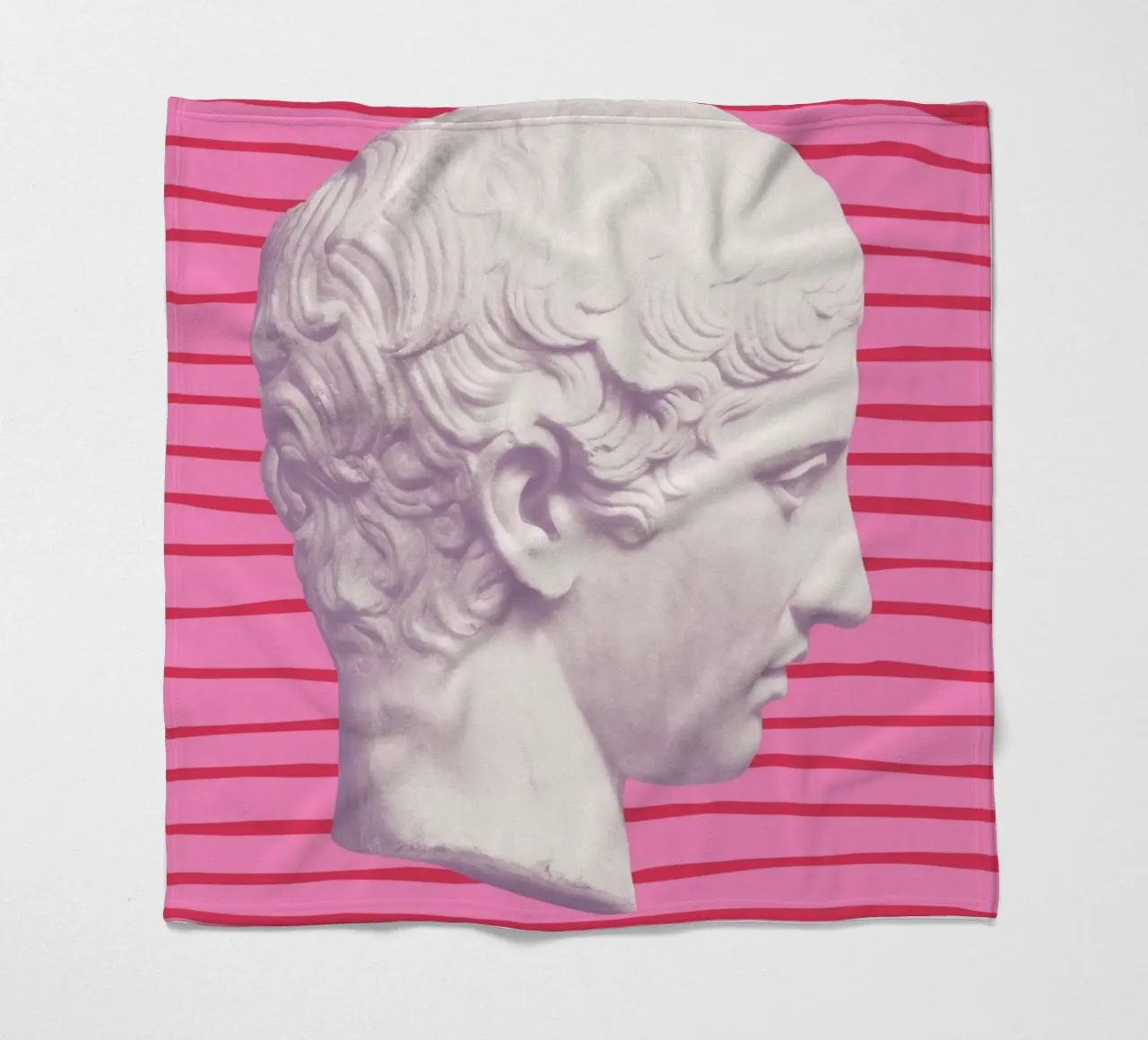 Emperor on pink and red stripes coperta in pile da GraceDigitalArtCo