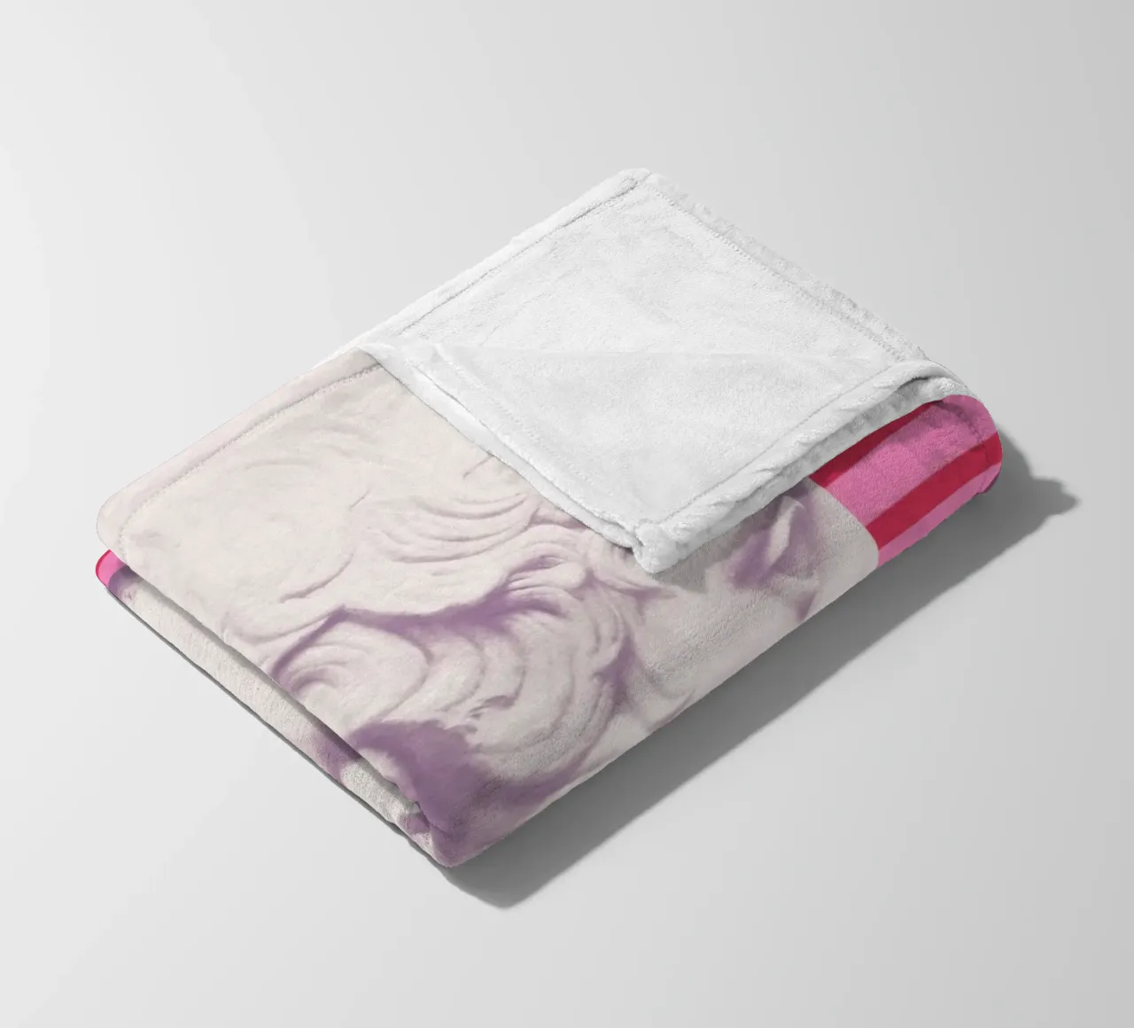 Emperor on pink and red stripes coperta in pile da GraceDigitalArtCo