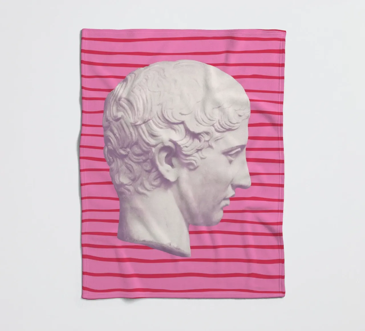 Emperor on pink and red stripes coperta in pile da GraceDigitalArtCo