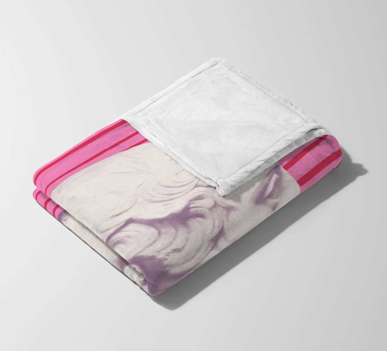 Emperor on pink and red stripes coperta in pile da GraceDigitalArtCo
