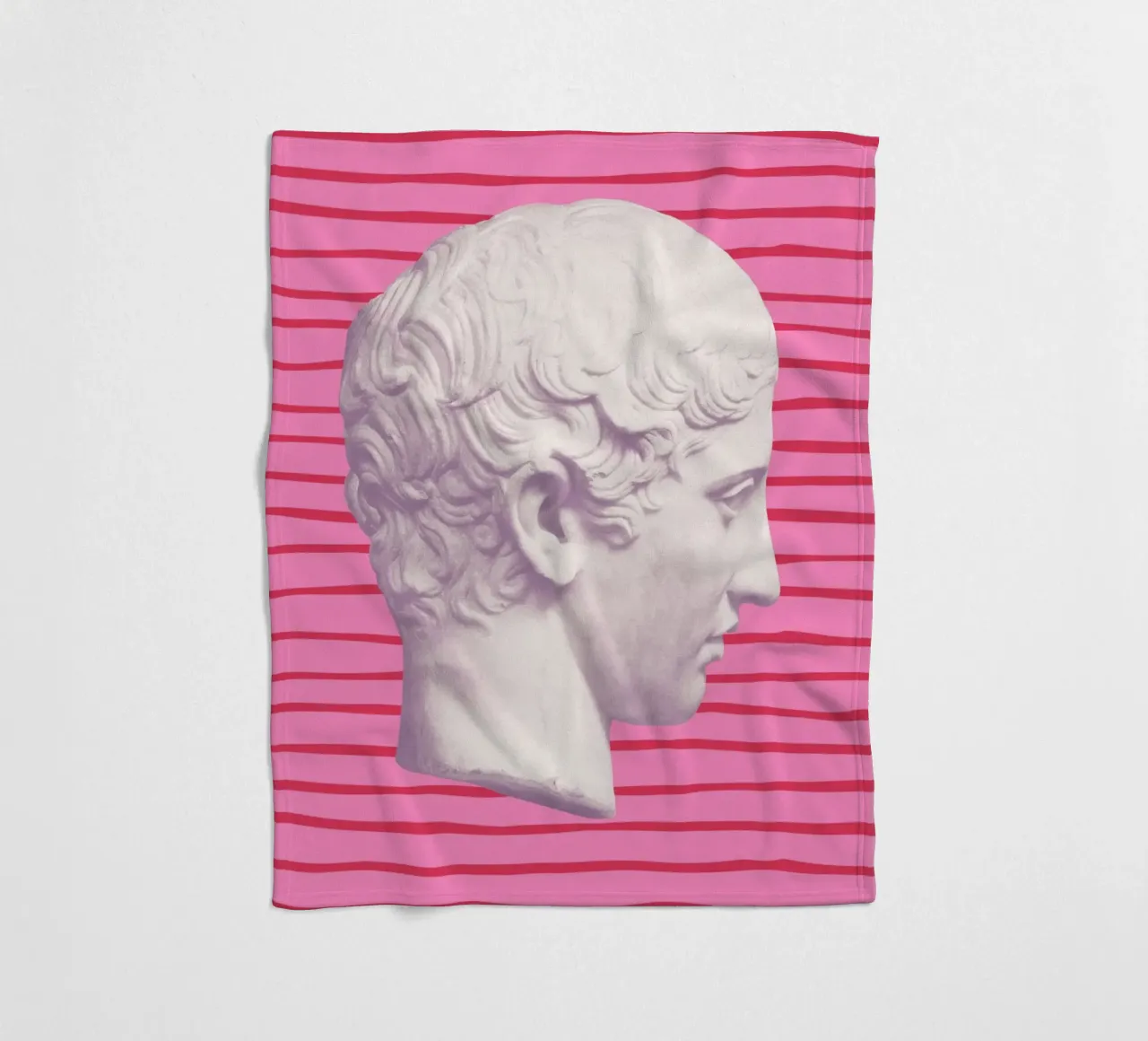 Emperor on pink and red stripes coperta in pile da GraceDigitalArtCo