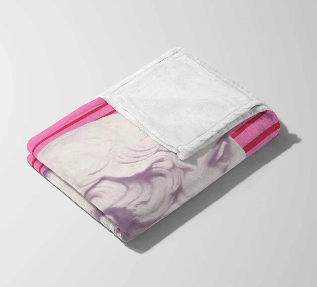 Emperor on pink and red stripes coperta in pile da GraceDigitalArtCo