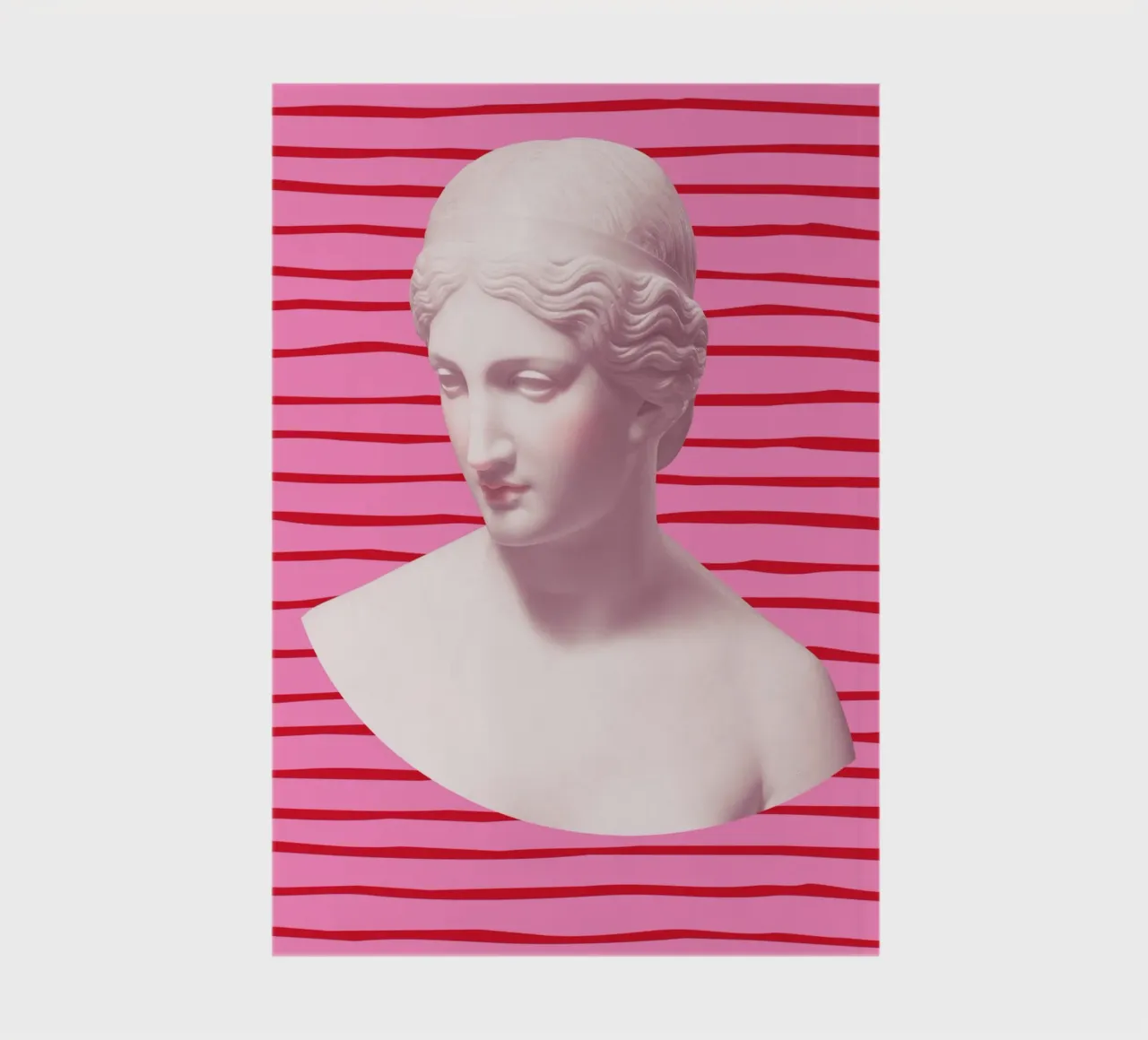 Goddess on pink and red stripes notebook by GraceDigitalArtCo