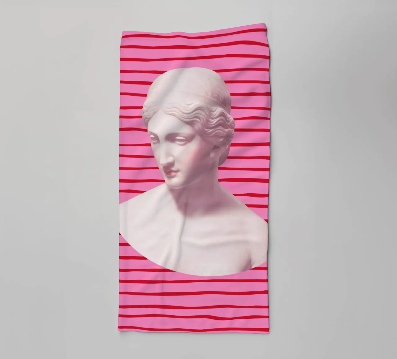 Goddess on pink and red stripes asciugamano da bagno da GraceDigitalArtCo