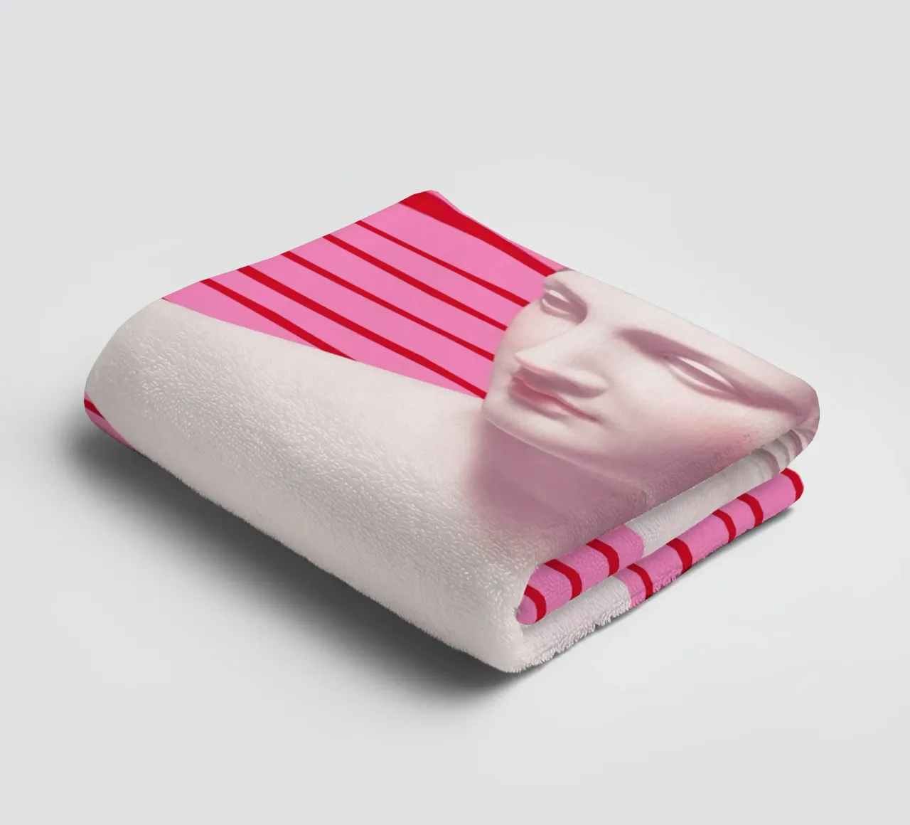 Goddess on pink and red stripes asciugamano da bagno da GraceDigitalArtCo