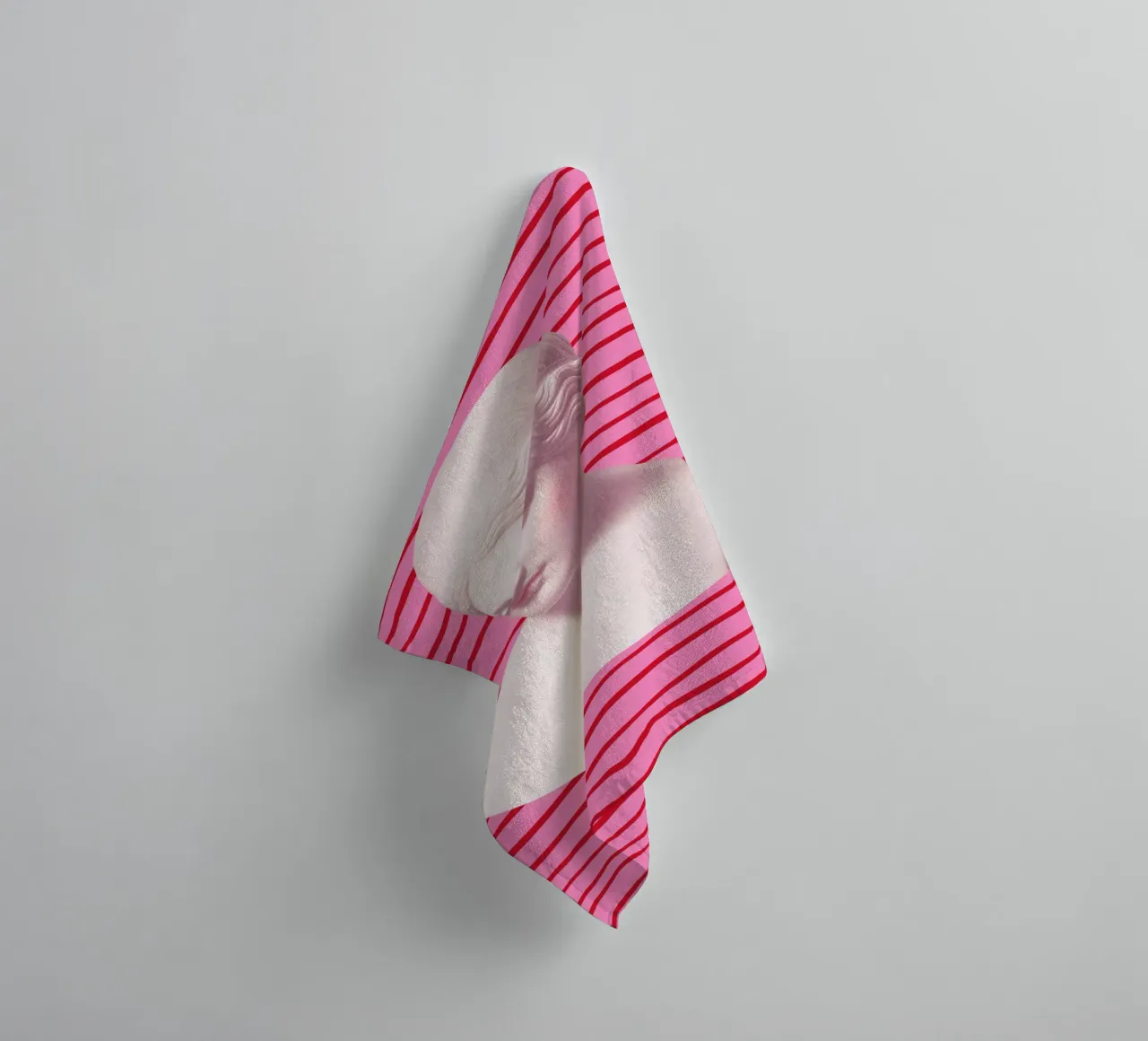 Goddess on pink and red stripes asciugamano da bagno da GraceDigitalArtCo