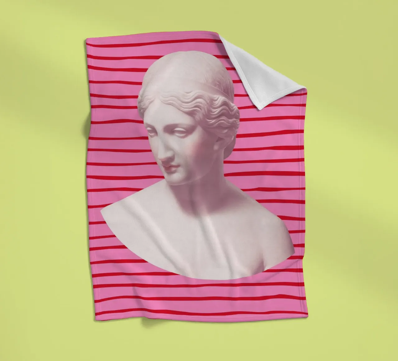Goddess on pink and red stripes coperta in pile da GraceDigitalArtCo