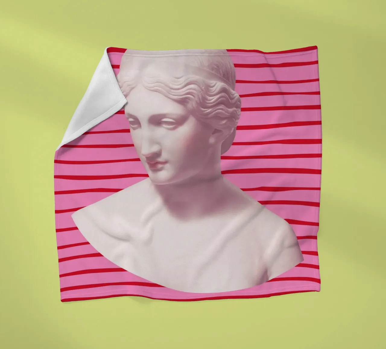 Goddess on pink and red stripes coperta in pile da GraceDigitalArtCo