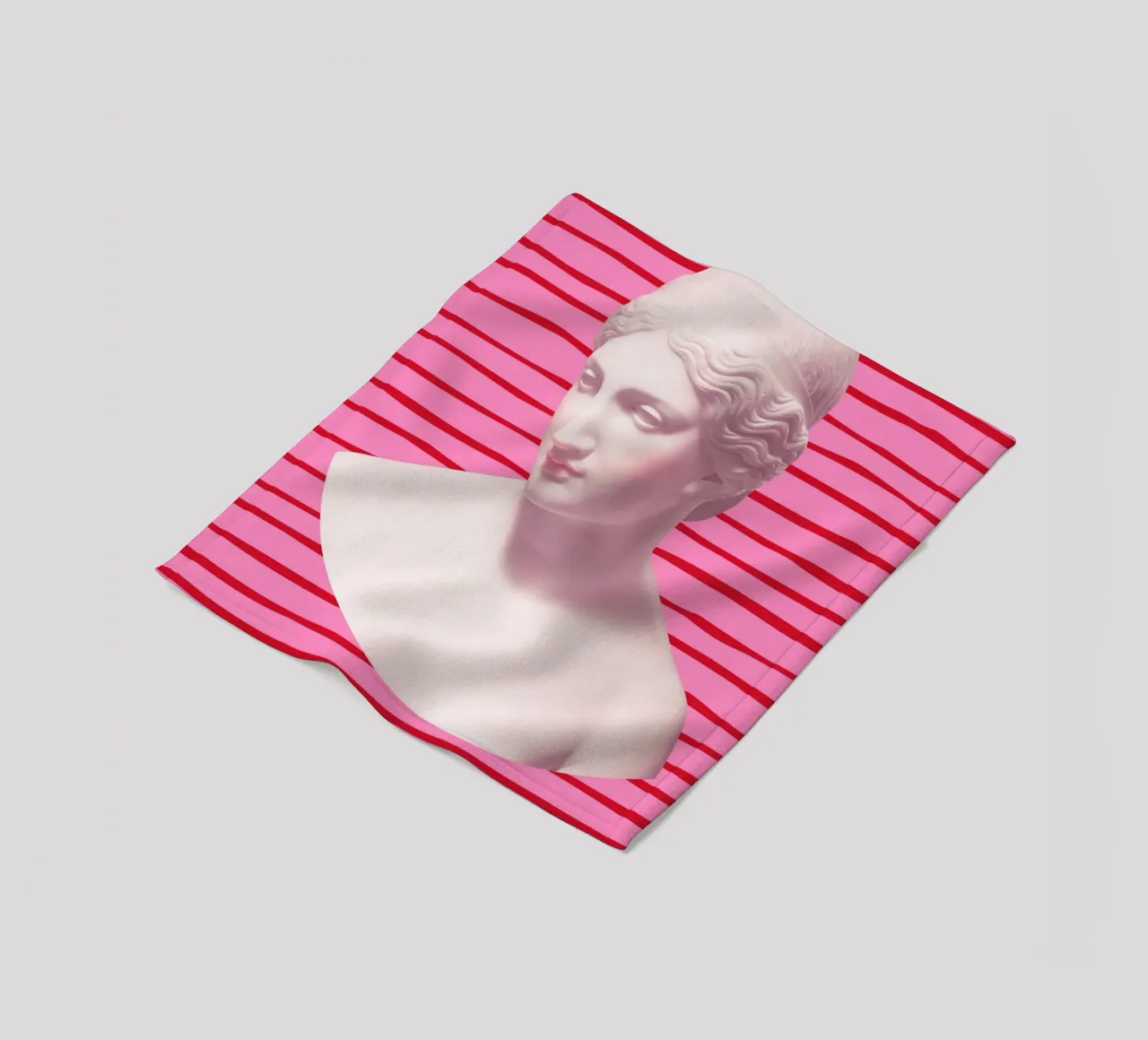 Goddess on pink and red stripes coperta in pile da GraceDigitalArtCo