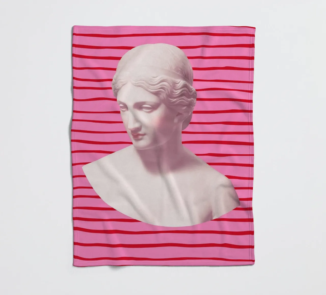 Goddess on pink and red stripes coperta in pile da GraceDigitalArtCo