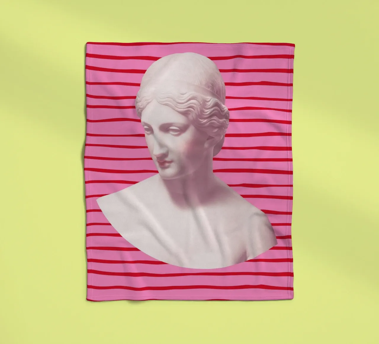 Goddess on pink and red stripes coperta in pile da GraceDigitalArtCo