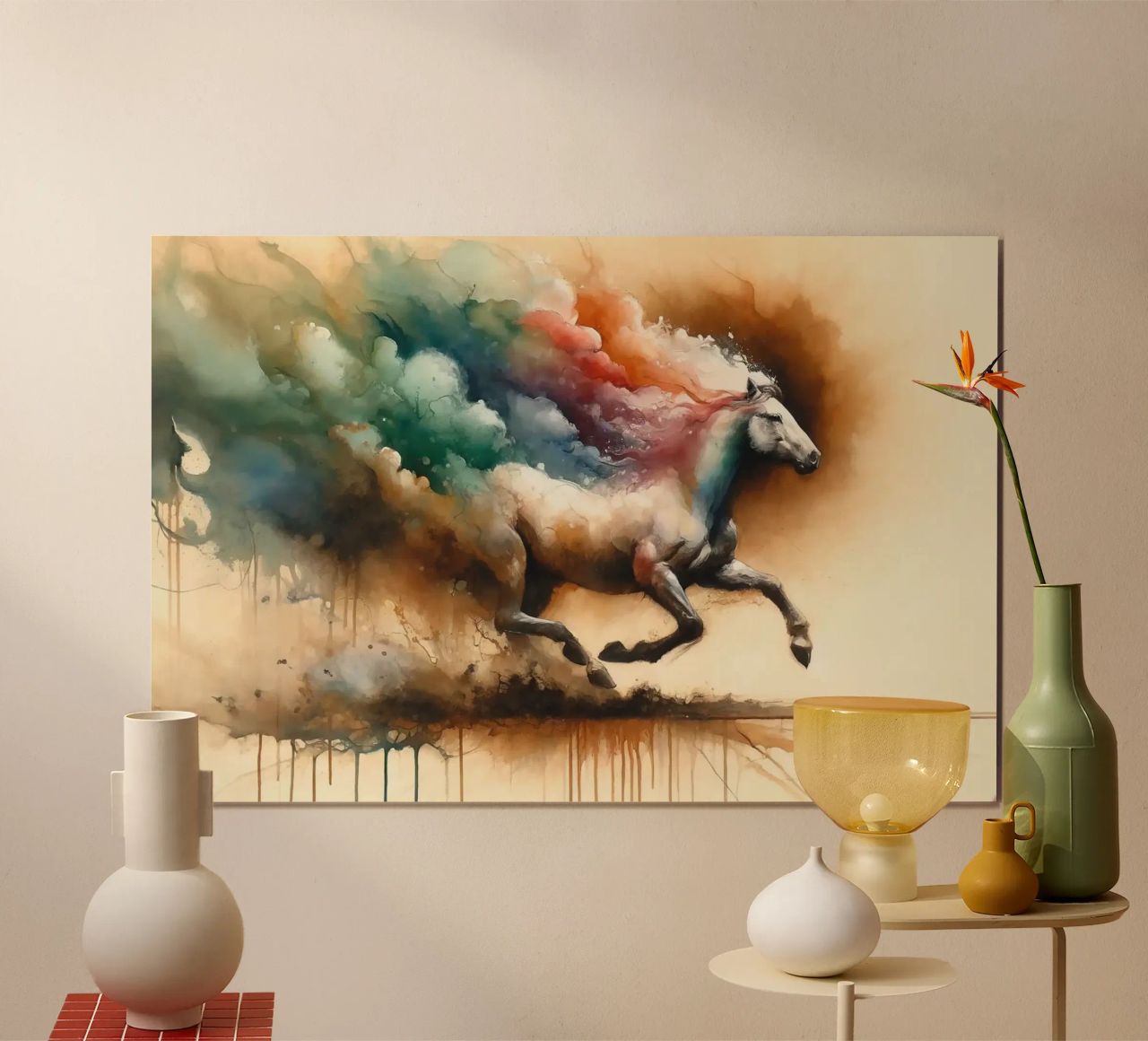 Majestic Horse Emerging from Misty Dreamscape poster by Chromatic Fusion Studio