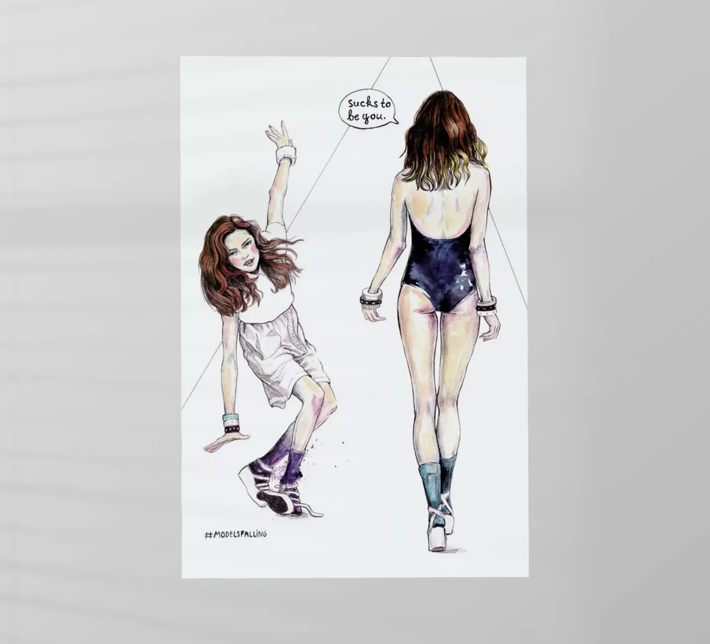 Models Falling 3 pellicola backlit da Meegan Barnes