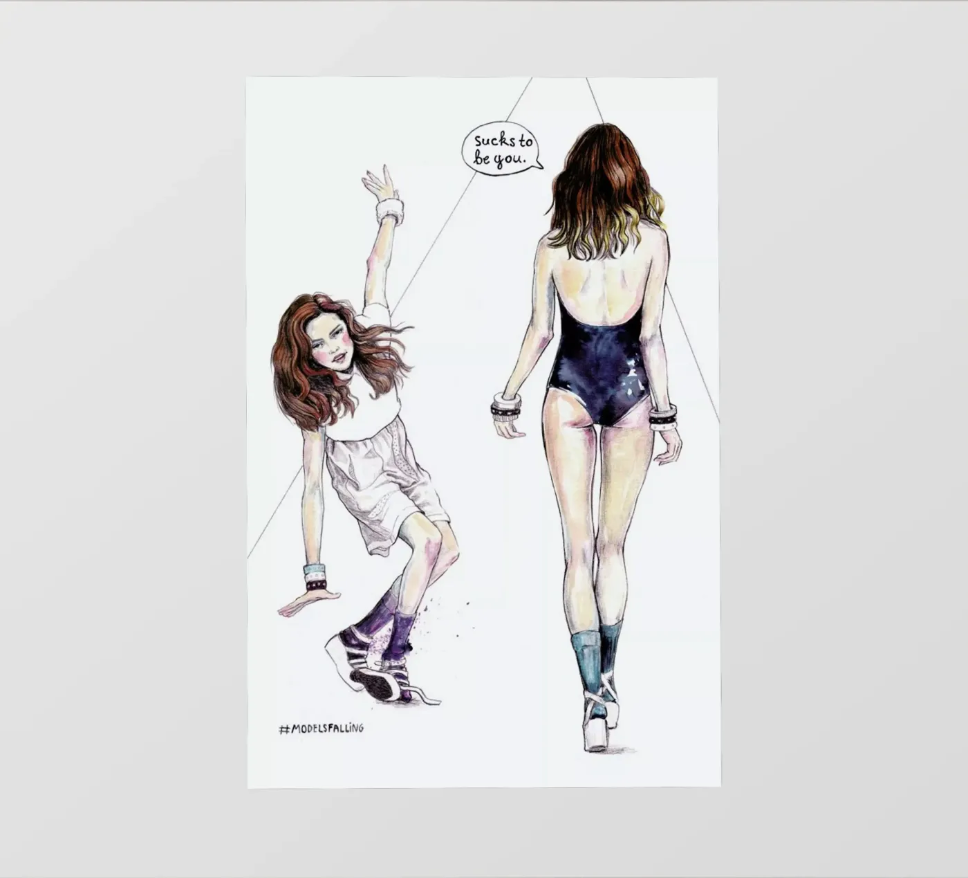 Models Falling 3 pellicola backlit da Meegan Barnes