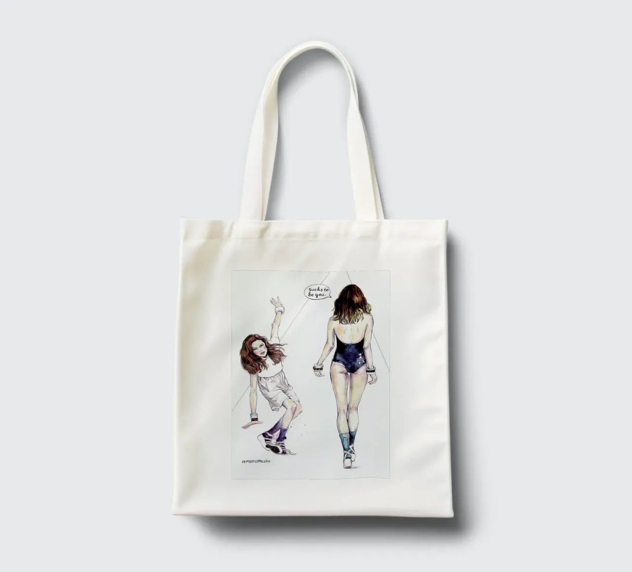 Models Falling 3 borsa in juta da Meegan Barnes