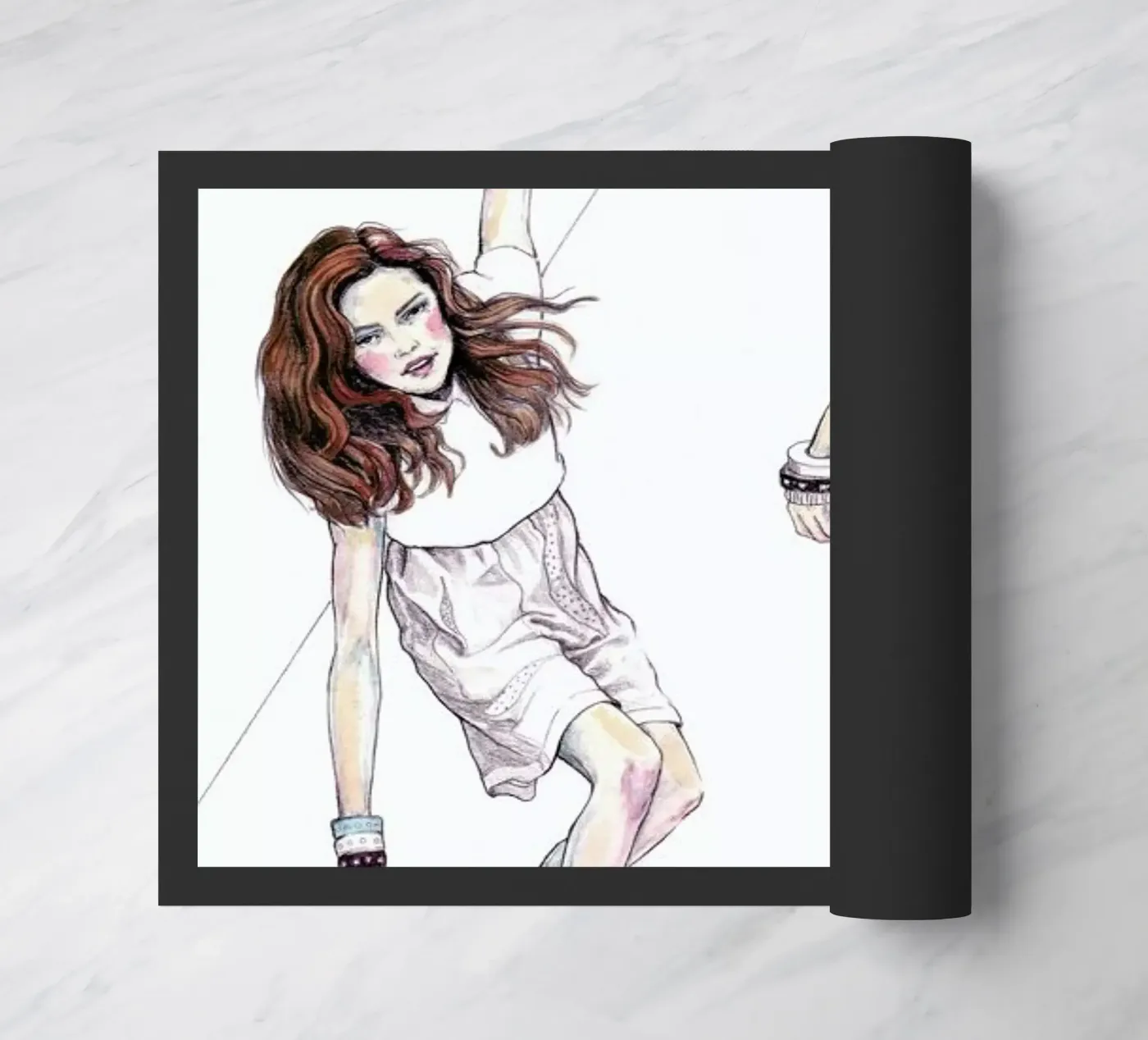 Models Falling 3 doormat by Meegan Barnes