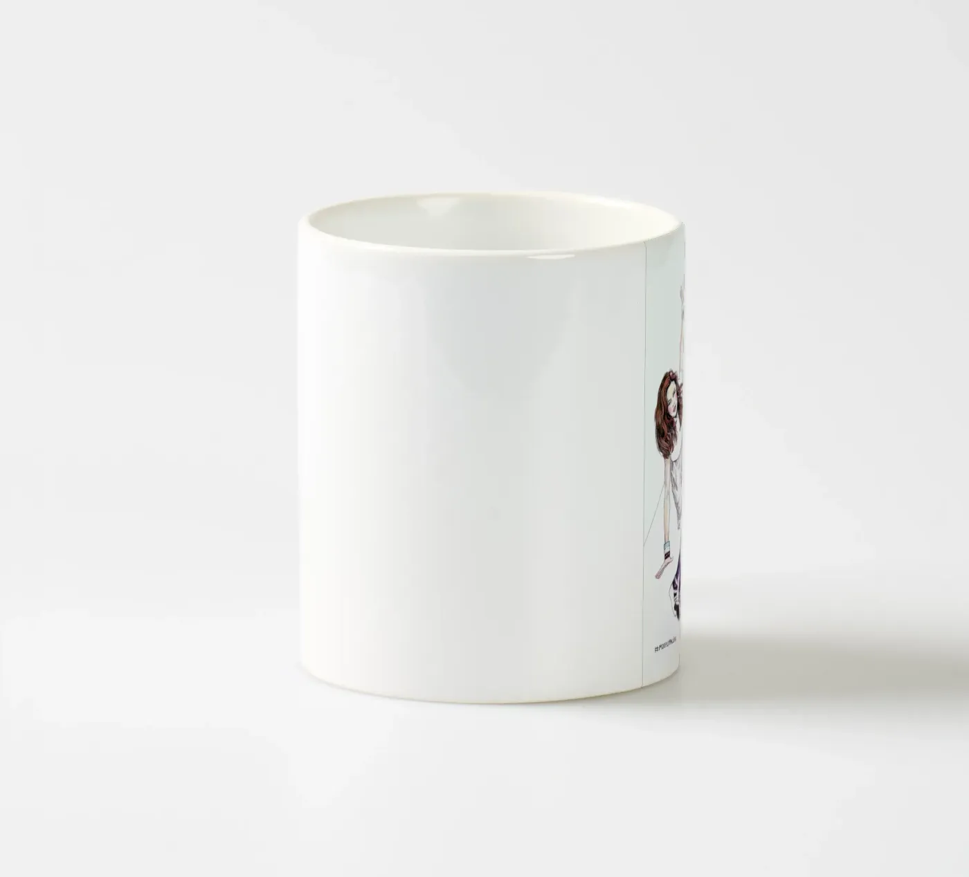 Models Falling 3 ceramic mug by Meegan Barnes