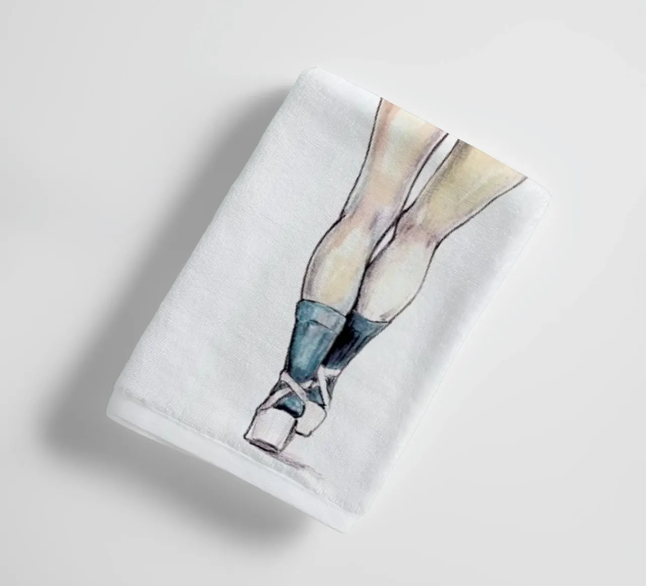 Models Falling 3 towel by Meegan Barnes