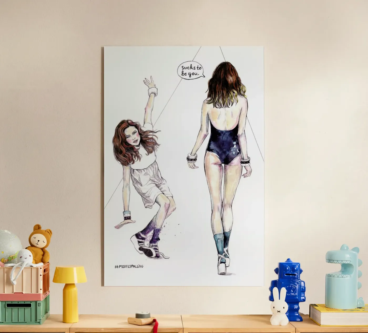 Models Falling 3 Acryl-Glas von Meegan Barnes