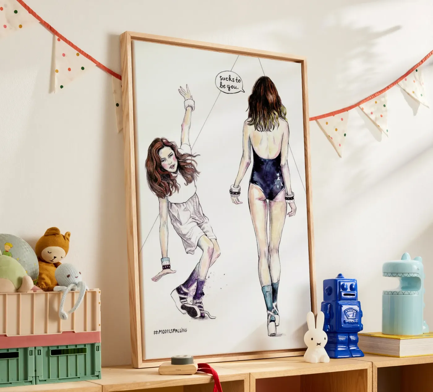 Models Falling 3 canvas by Meegan Barnes