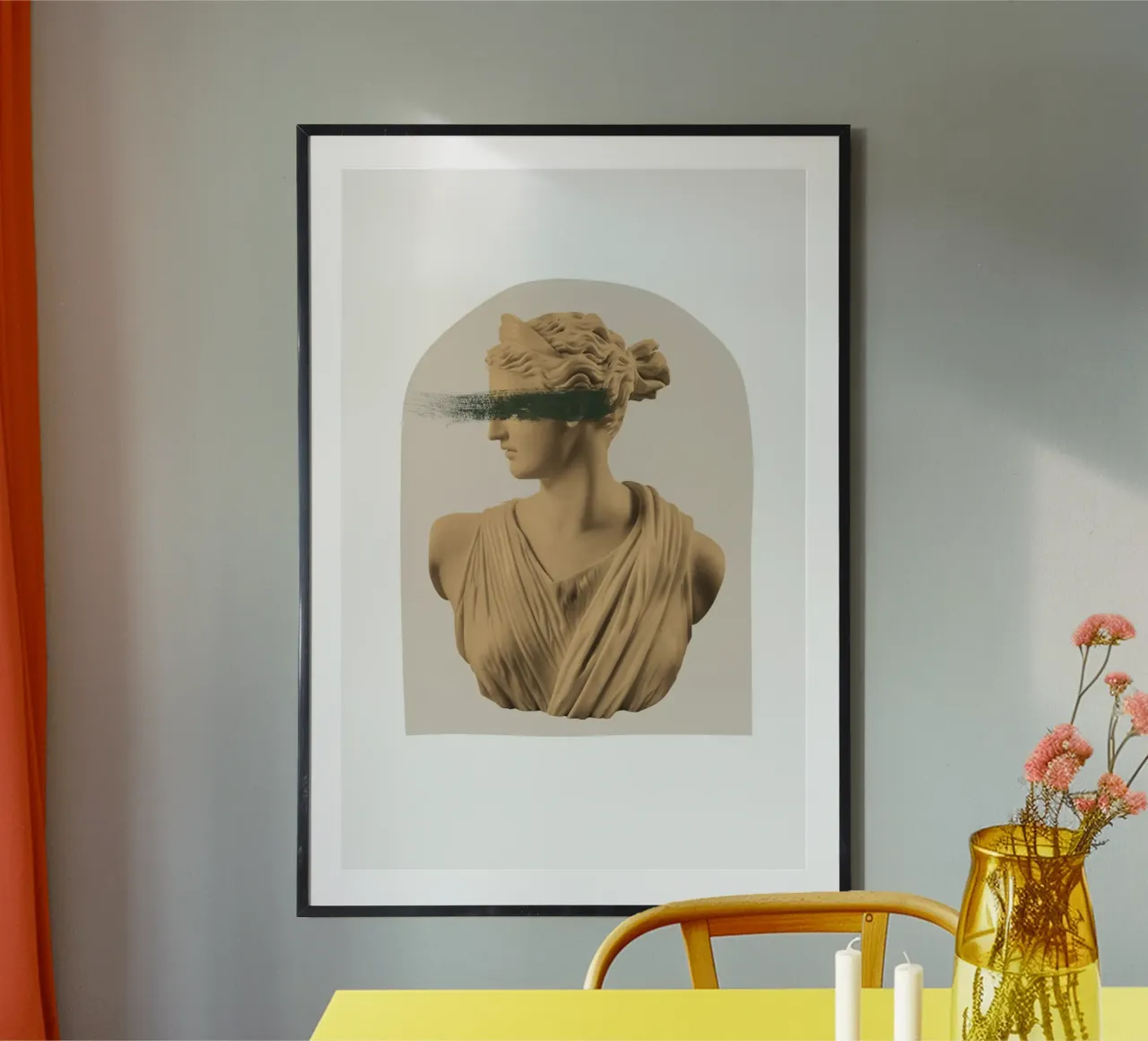 Mustard and Green Artemis Goddess Art Hahnemühle von GraceDigitalArtCo