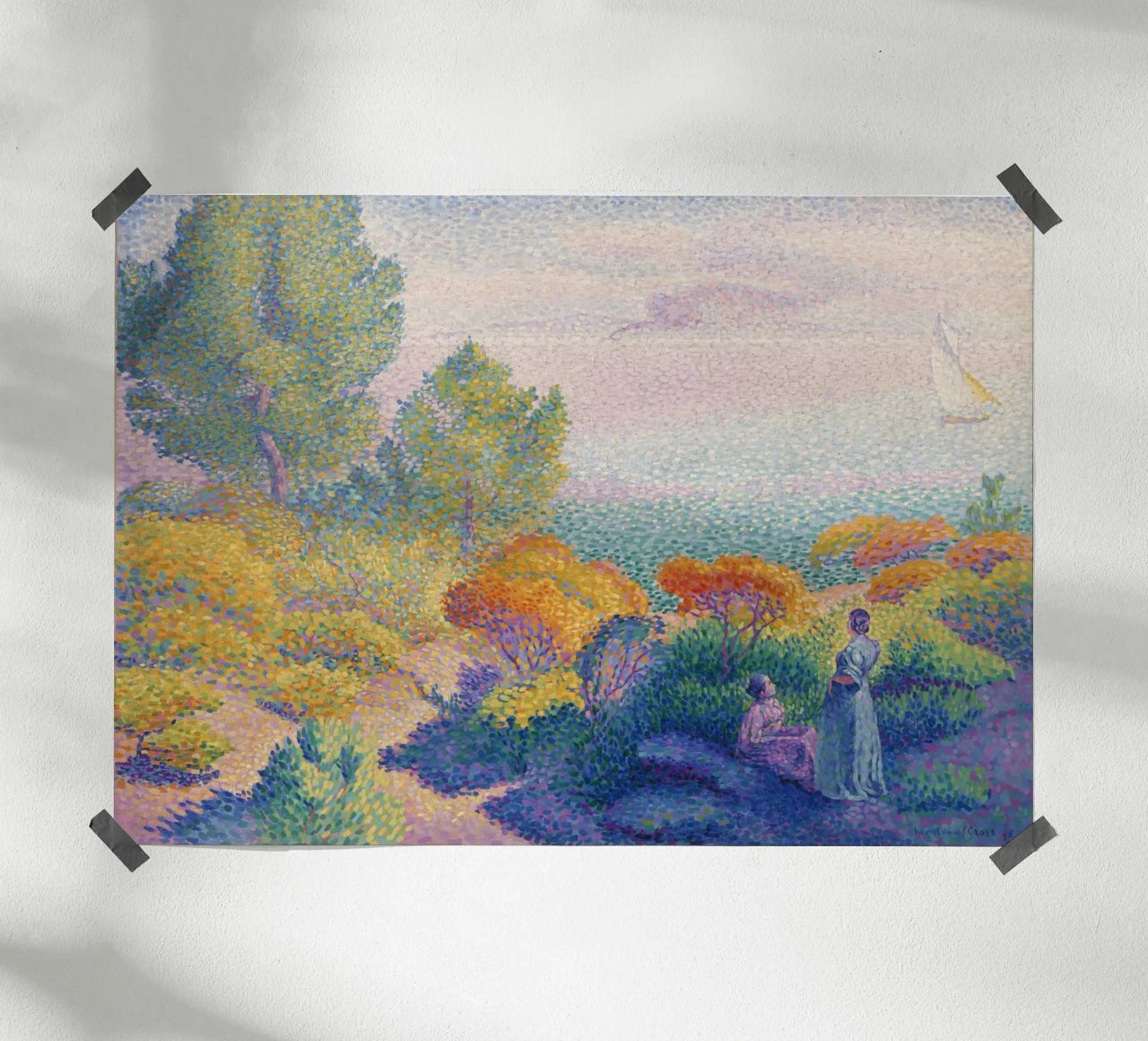 Henri-Edmond Cross - Zwei Frauen an der Küste, Mittelmeer Poster von Analic