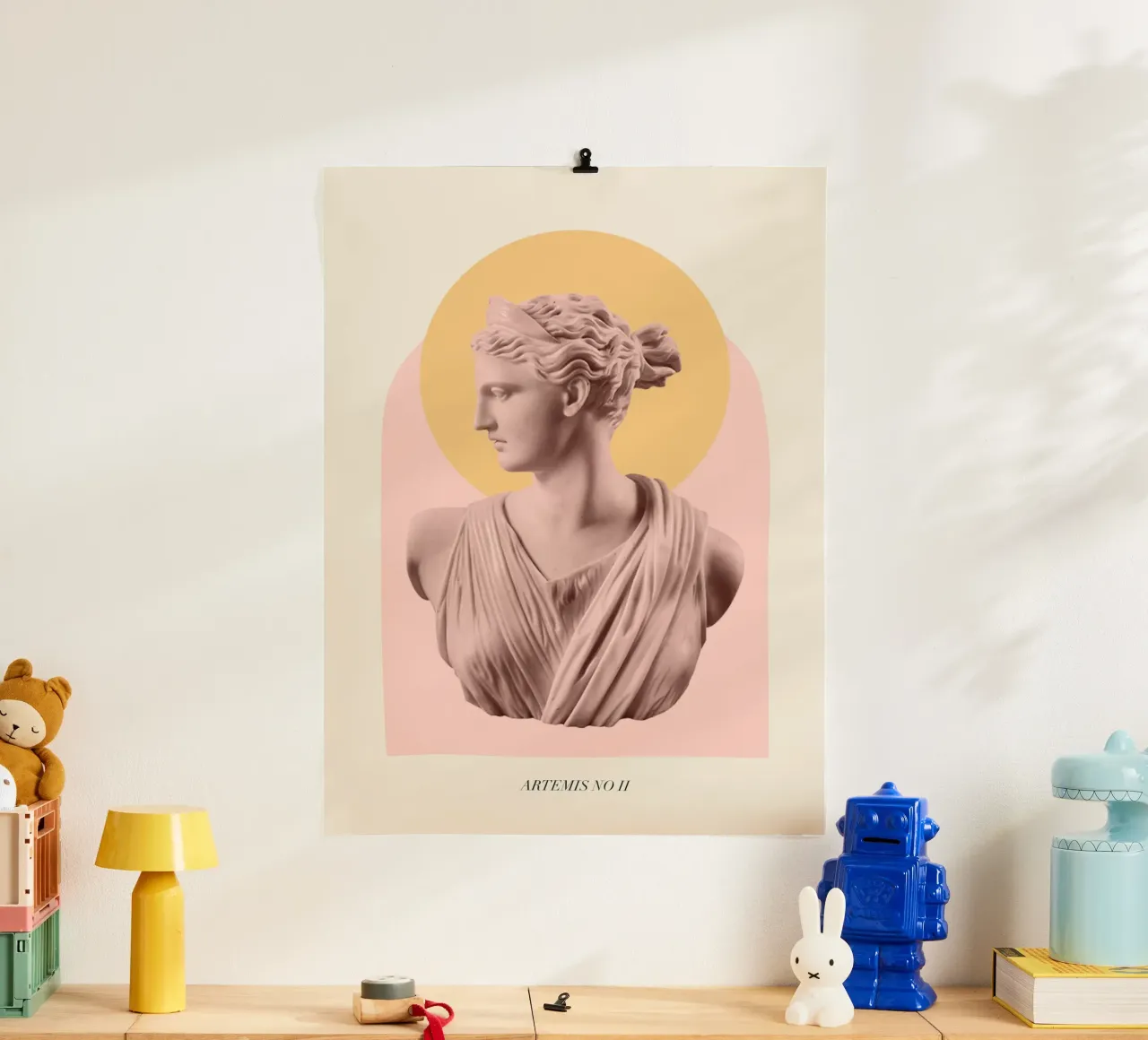 Goddess with yellow and pink shapes carta hahnemühle da GraceDigitalArtCo
