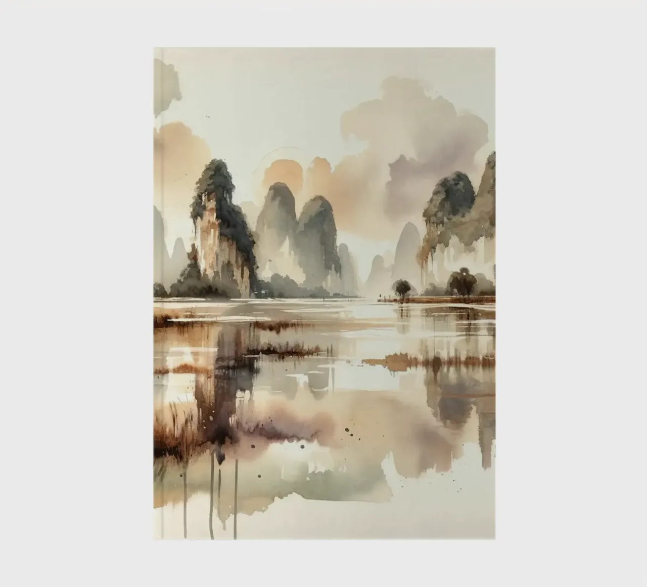 Misty Peaks Serenity notebook by Chromatic Fusion Studio