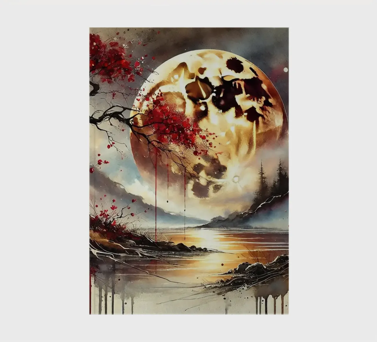 Moonlit Autumn Serenity notebook by Chromatic Fusion Studio