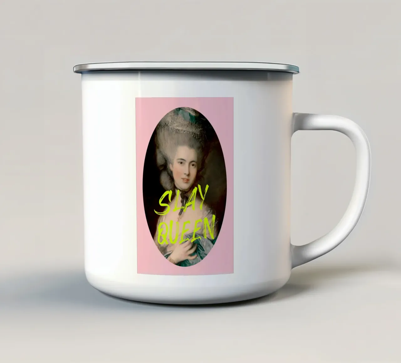 Neon Yellow Slay Queen Altered Art tazza in smalto da GraceDigitalArtCo