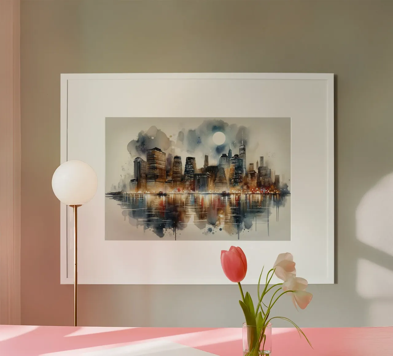 Moonlit Manhattan poster by Chromatic Fusion Studio